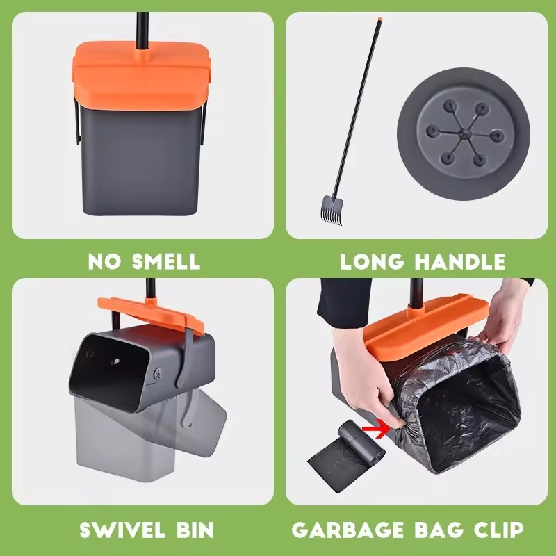Foldable Dog Poop Scooper & Rake Set – Portable Pet Waste Cleaner