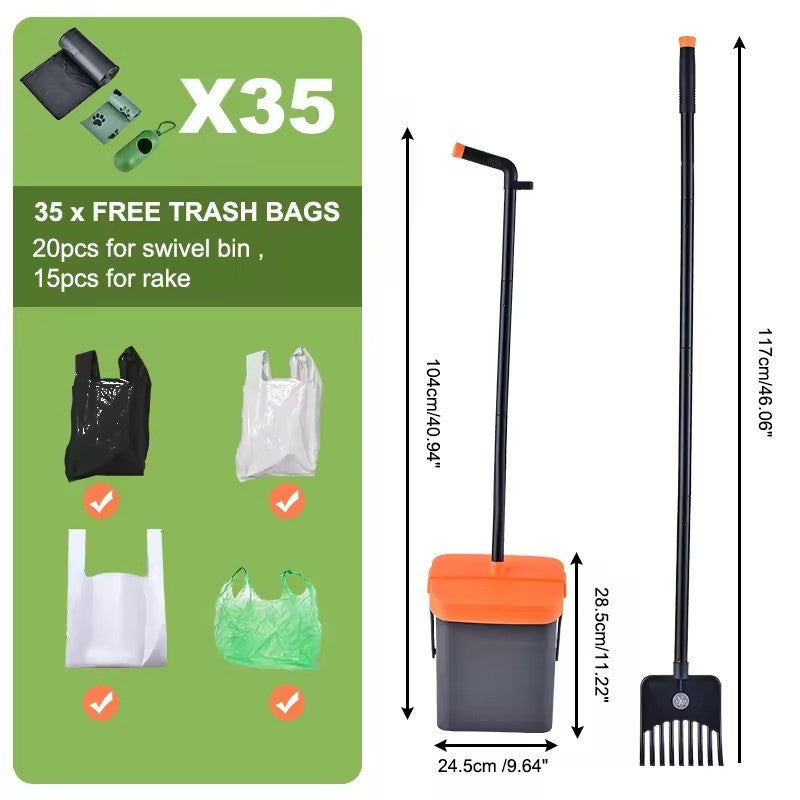 Foldable Dog Poop Scooper & Rake Set – Portable Pet Waste Cleaner