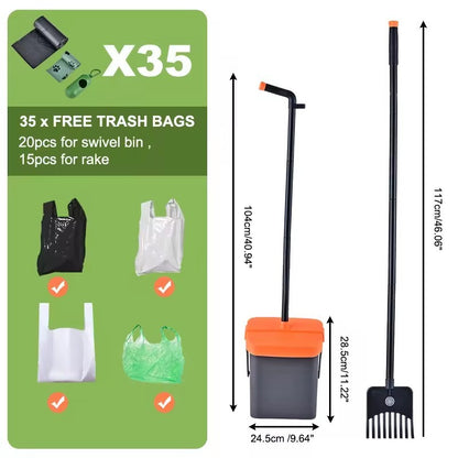 Foldable Dog Poop Scooper & Rake Set – Portable Pet Waste Cleaner